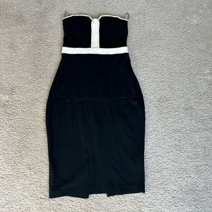 Hugs the body right black dress